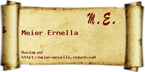 Meier Ernella névjegykártya